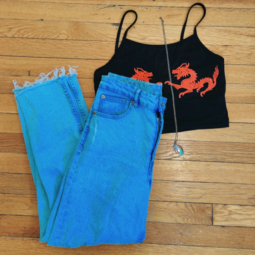 DIVIDED High Waisted Slouchy Leg Denim